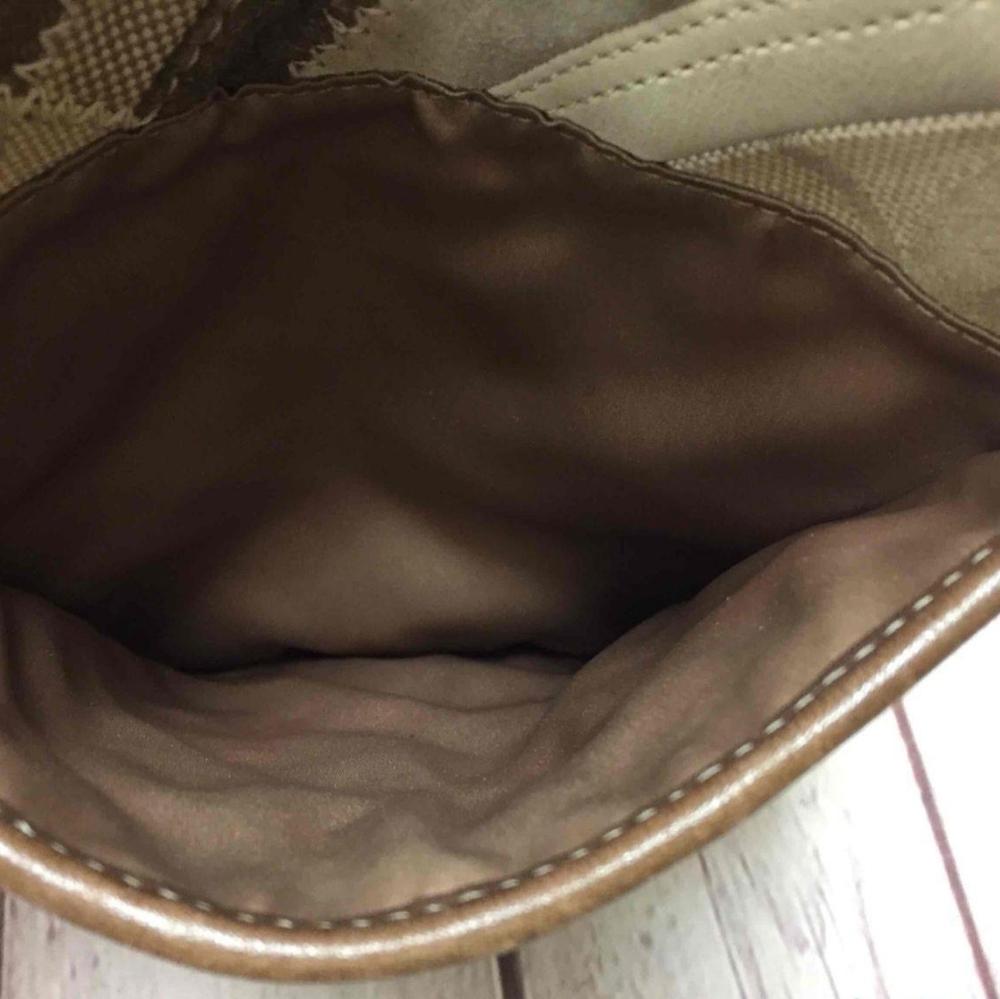 Coach Patchwork Khaki/Brown Jacquard Crossbody Ba… - image 5